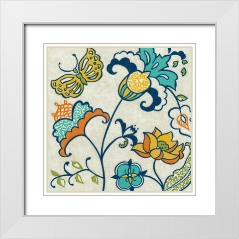 Joyous Garden III White Modern Wood Framed Art Print with Double Matting by Zarris, Chariklia