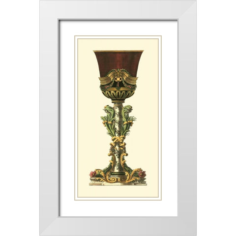 Elongated Goblet I White Modern Wood Framed Art Print with Double Matting by Giardino, Giovanni