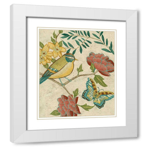 Antique Aviary I White Modern Wood Framed Art Print with Double Matting by Zarris, Chariklia