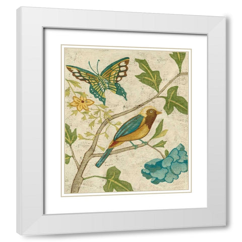 Antique Aviary III White Modern Wood Framed Art Print with Double Matting by Zarris, Chariklia