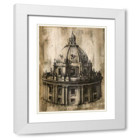 Ancient Ruins I White Modern Wood Framed Art Print with Double Matting by Harper, Ethan