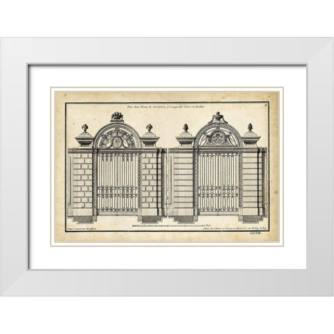 Neufforge Gate I White Modern Wood Framed Art Print with Double Matting by Neufforge
