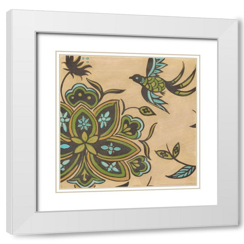 Heirloom Floral IV White Modern Wood Framed Art Print with Double Matting by Vess, June Erica