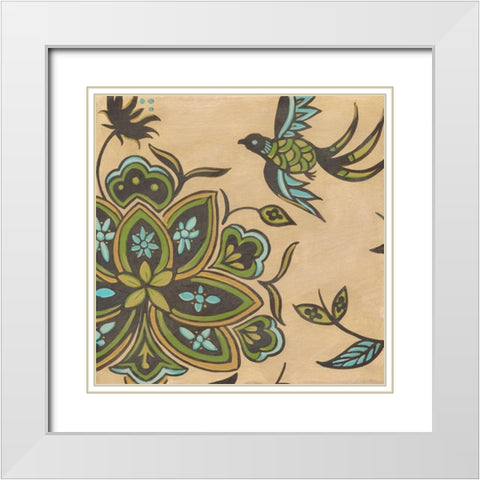 Heirloom Floral IV White Modern Wood Framed Art Print with Double Matting by Vess, June Erica