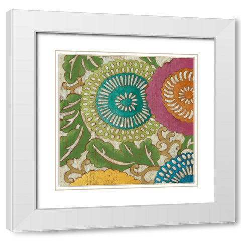 Sakura Blossoms I White Modern Wood Framed Art Print with Double Matting by Zarris, Chariklia