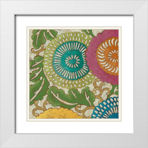 Sakura Blossoms I White Modern Wood Framed Art Print with Double Matting by Zarris, Chariklia