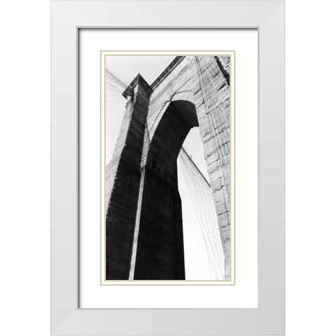 Brooklyn Bridge I White Modern Wood Framed Art Print with Double Matting by DeNardo, Laura