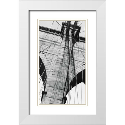 Brooklyn Bridge III White Modern Wood Framed Art Print with Double Matting by DeNardo, Laura