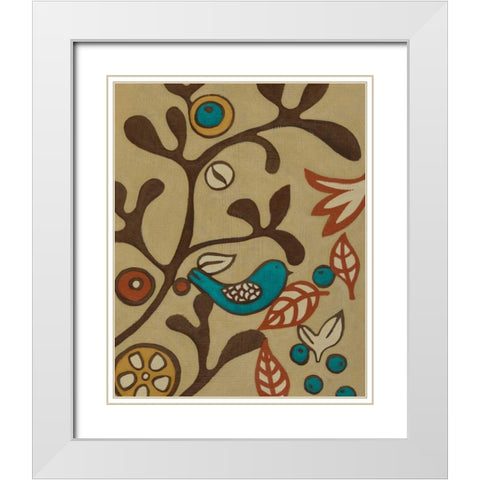 Kookaburra I White Modern Wood Framed Art Print with Double Matting by Zarris, Chariklia