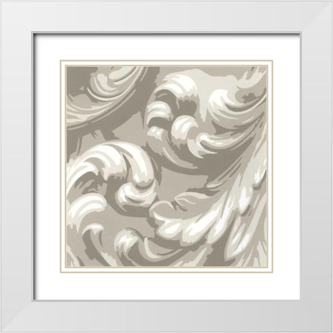 Decorative Relief III White Modern Wood Framed Art Print with Double Matting by Harper, Ethan