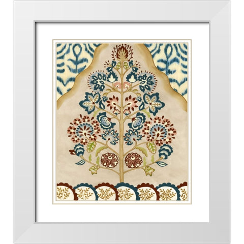 Tapestry Tree I White Modern Wood Framed Art Print with Double Matting by Zarris, Chariklia