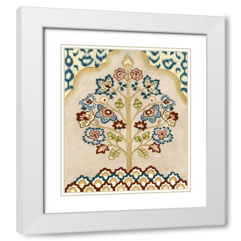 Tapestry Tree II White Modern Wood Framed Art Print with Double Matting by Zarris, Chariklia