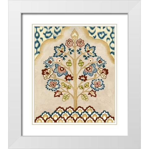 Tapestry Tree II White Modern Wood Framed Art Print with Double Matting by Zarris, Chariklia