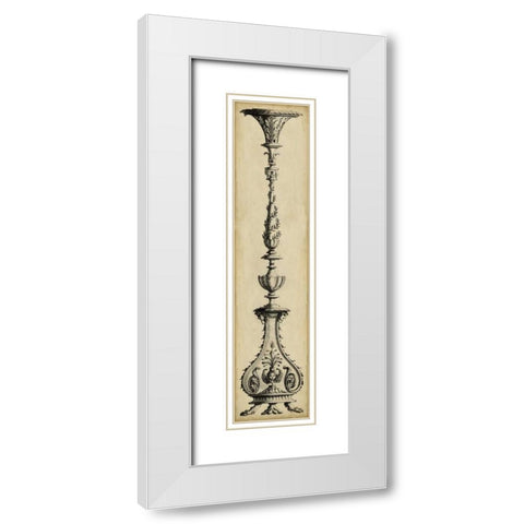 Pergolesi Candlestick II White Modern Wood Framed Art Print with Double Matting by Pergolesi, Michel