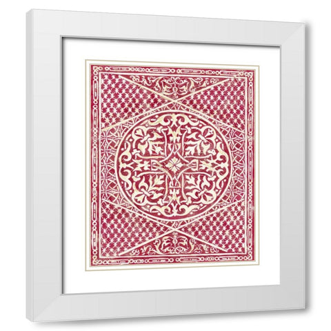 Woodcut in Red I White Modern Wood Framed Art Print with Double Matting by Zarris, Chariklia