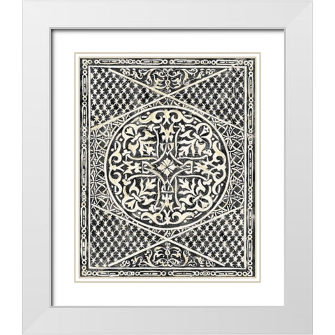 Woodcut in Black I White Modern Wood Framed Art Print with Double Matting by Zarris, Chariklia