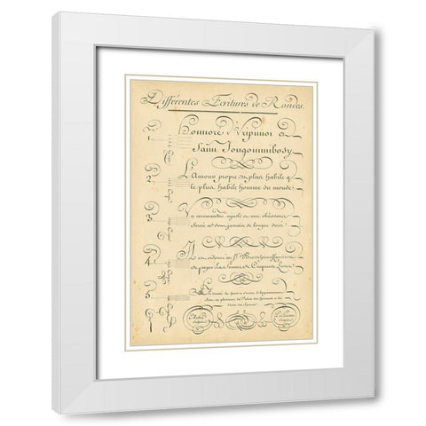Alphabet Sampler III White Modern Wood Framed Art Print with Double Matting by Diderot, Denis