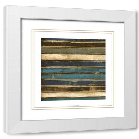 Stacked I White Modern Wood Framed Art Print with Double Matting by Goldberger, Jennifer