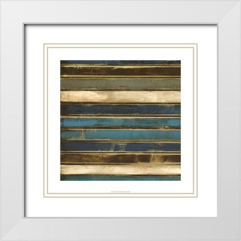 Stacked I White Modern Wood Framed Art Print with Double Matting by Goldberger, Jennifer