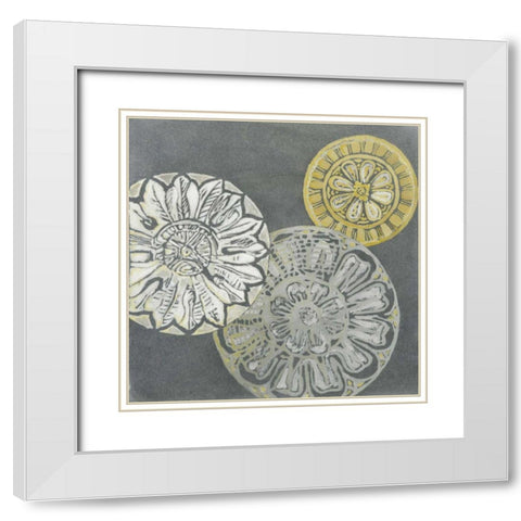 Circular Memories I White Modern Wood Framed Art Print with Double Matting by Meagher, Megan