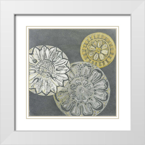 Circular Memories I White Modern Wood Framed Art Print with Double Matting by Meagher, Megan