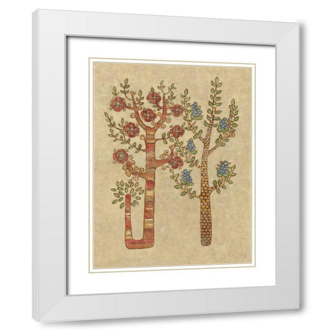 Linen Trees II White Modern Wood Framed Art Print with Double Matting by Zarris, Chariklia