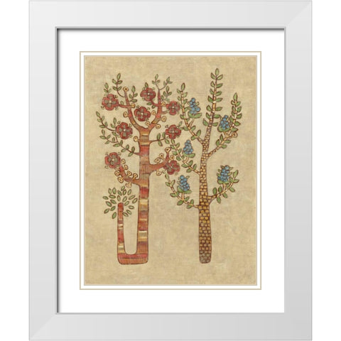 Linen Trees II White Modern Wood Framed Art Print with Double Matting by Zarris, Chariklia