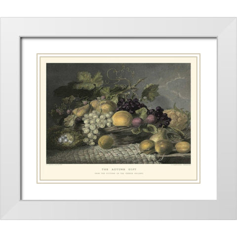 The Autumn Gift White Modern Wood Framed Art Print with Double Matting by Lance, G.