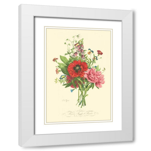 Plentiful Bouquet II White Modern Wood Framed Art Print with Double Matting by Prevost, T.L.