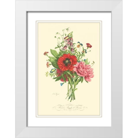 Plentiful Bouquet II White Modern Wood Framed Art Print with Double Matting by Prevost, T.L.