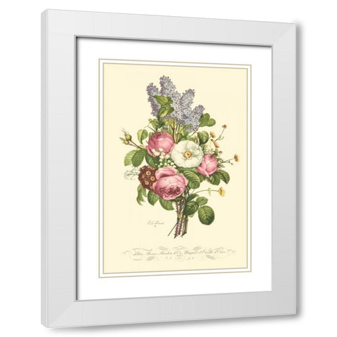 Plentiful Bouquet III White Modern Wood Framed Art Print with Double Matting by Prevost, T.L.
