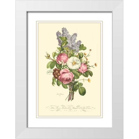 Plentiful Bouquet III White Modern Wood Framed Art Print with Double Matting by Prevost, T.L.