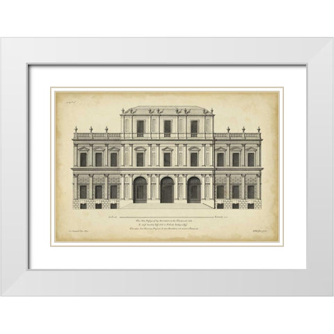Vintage Facade I White Modern Wood Framed Art Print with Double Matting by Hulsbergh, H.