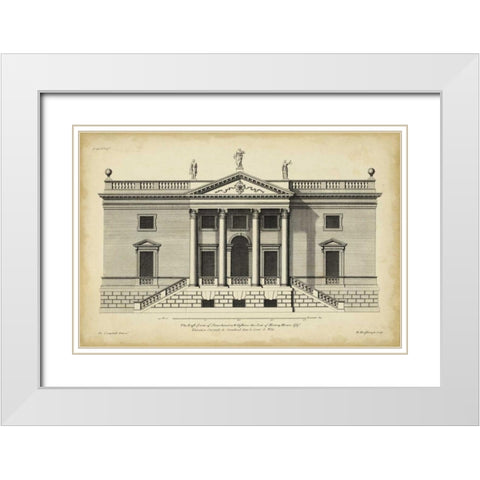 Vintage Facade V White Modern Wood Framed Art Print with Double Matting by H. Hulsbergh
