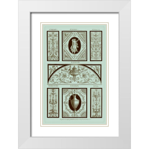 Pergolesi Panel in Celadon I White Modern Wood Framed Art Print with Double Matting by Pergolesi