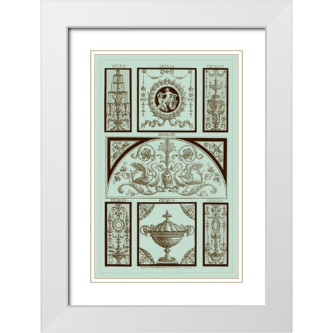 Pergolesi Panel in Celadon III White Modern Wood Framed Art Print with Double Matting by Pergolesi