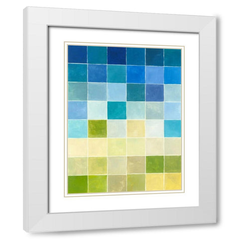 Pixilated Landscape II White Modern Wood Framed Art Print with Double Matting by Meagher, Megan