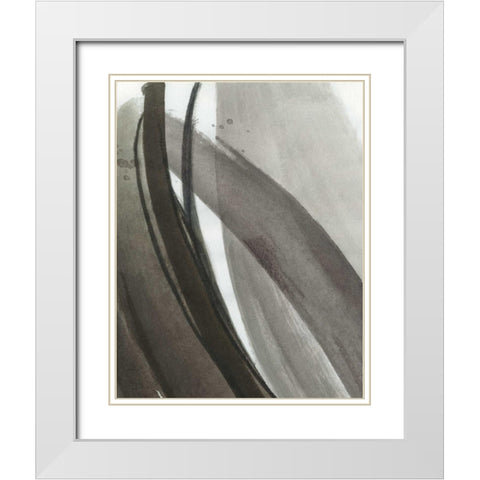 Ink Abstract I White Modern Wood Framed Art Print with Double Matting by Harper, Ethan