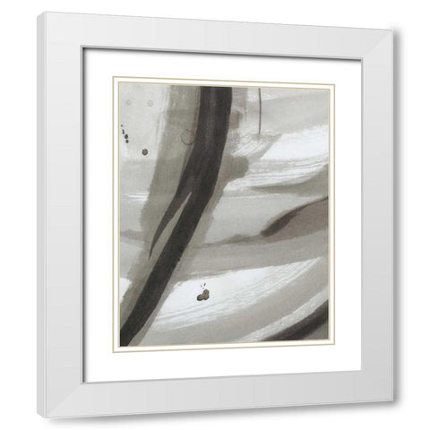 Ink Abstract IV White Modern Wood Framed Art Print with Double Matting by Harper, Ethan