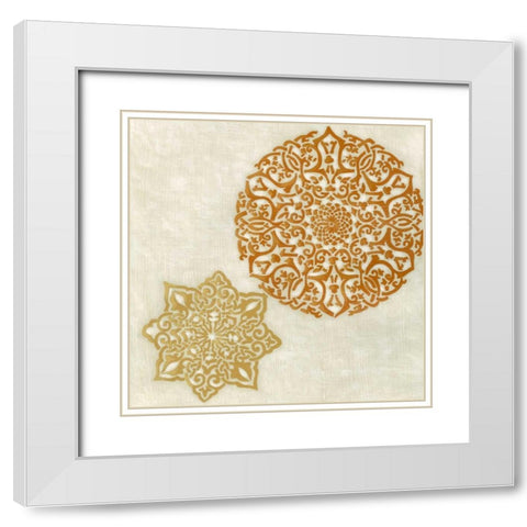 Mandarin Star I White Modern Wood Framed Art Print with Double Matting by Zarris, Chariklia