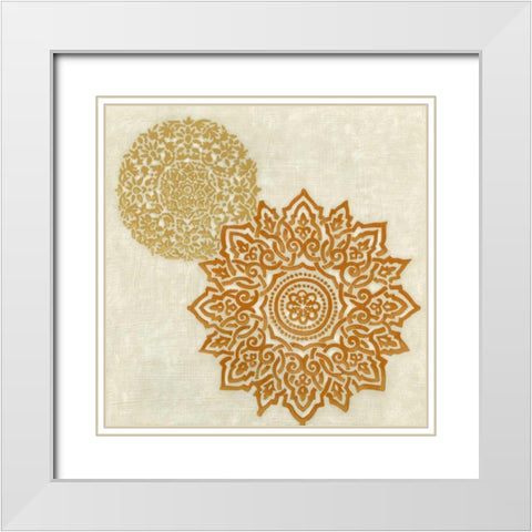 Mandarin Star II White Modern Wood Framed Art Print with Double Matting by Zarris, Chariklia