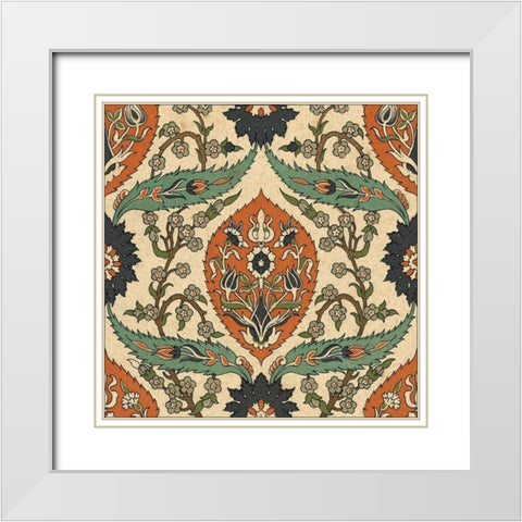 Persian Tile II White Modern Wood Framed Art Print with Double Matting by Unknown