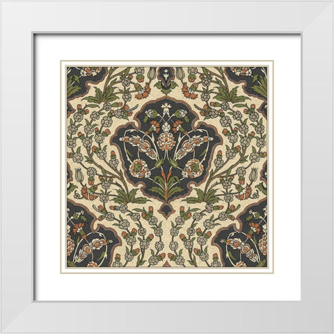 Persian Tile III White Modern Wood Framed Art Print with Double Matting by Unknown