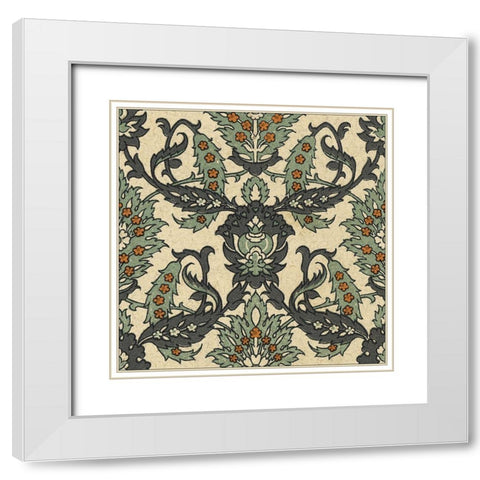 Persian Tile IV White Modern Wood Framed Art Print with Double Matting by Unknown