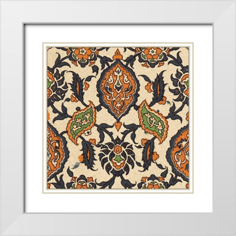 Persian Tile VI White Modern Wood Framed Art Print with Double Matting by Unknown