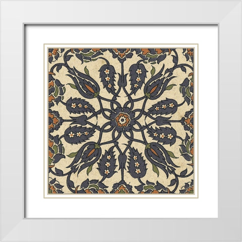 Persian Tile VII White Modern Wood Framed Art Print with Double Matting by Unknown