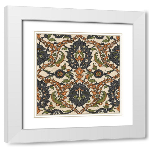 Persian Tile VIII White Modern Wood Framed Art Print with Double Matting by Unknown