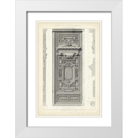Motifs Historiques III White Modern Wood Framed Art Print with Double Matting by Unknown