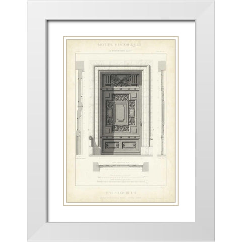 Motifs Historiques IV White Modern Wood Framed Art Print with Double Matting by Unknown