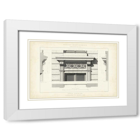 Motifs Historiques V White Modern Wood Framed Art Print with Double Matting by Unknown